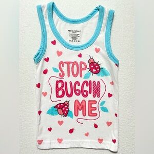 Teddyboom Baby Girl Tank Top “Stop Buggin Me” Love Bugs Hearts Size 12 Mos.